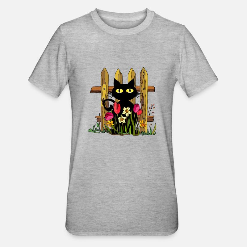Cat - Unisex Polycotton T-Shirt - heather grey