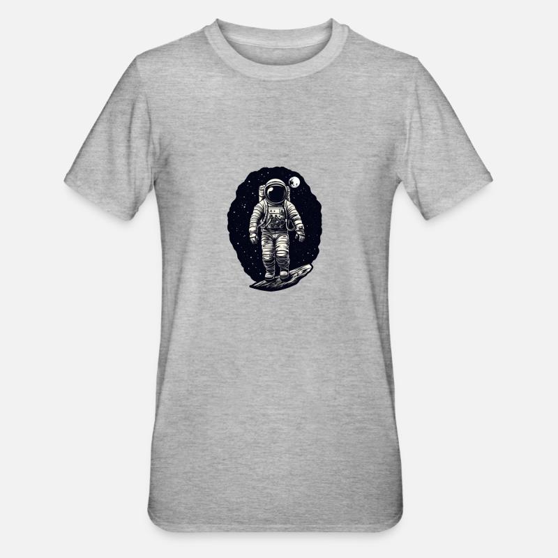 Lune des astronautes - T-shirt polycoton Unisexe - gris chiné