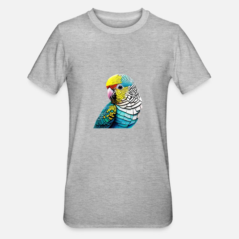 Perruche Oiseau Calopsitte Propriétaire d’oiseau - T-shirt polycoton Unisexe - gris chiné