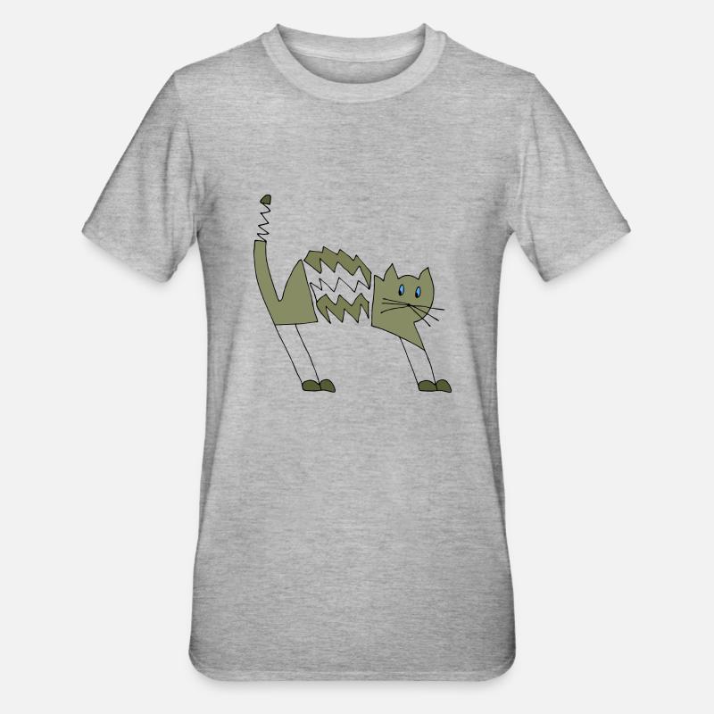 Chat - T-shirt polycoton Unisexe - gris chiné