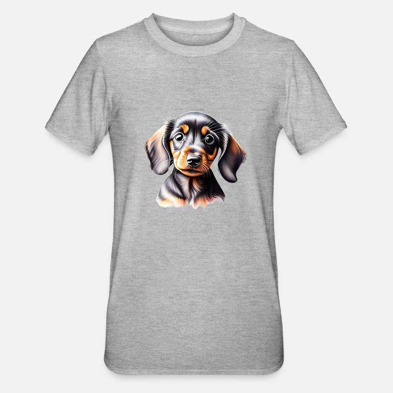 Teckel Chien Teckel Chiot Chien Propriétaire Chiens - T-shirt polycoton Unisexe - gris chiné