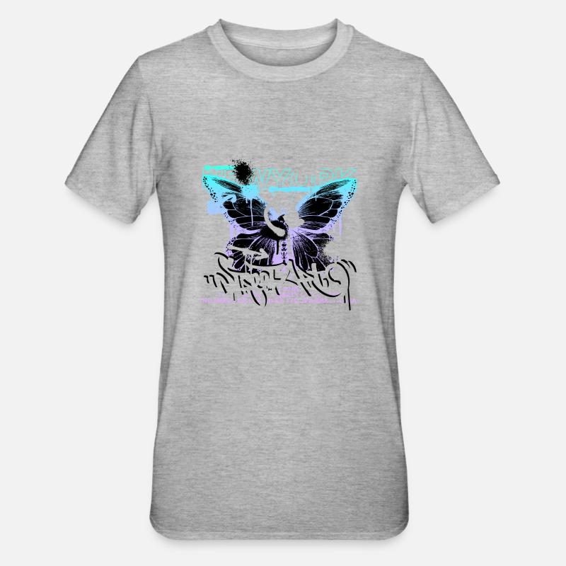 Fleurs De Papillon Coloré Rêve D’insectes Coloré Rêve - T-shirt polycoton Unisexe - gris chiné