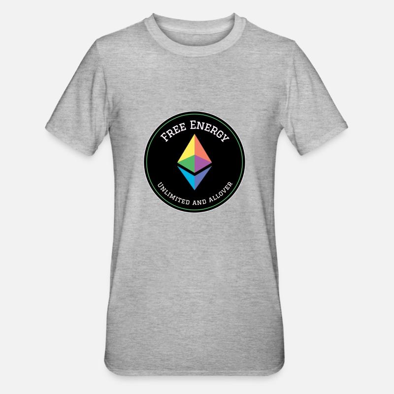Ether Free Energy Logo - Unisex Polycotton T-Shirt - heather grey