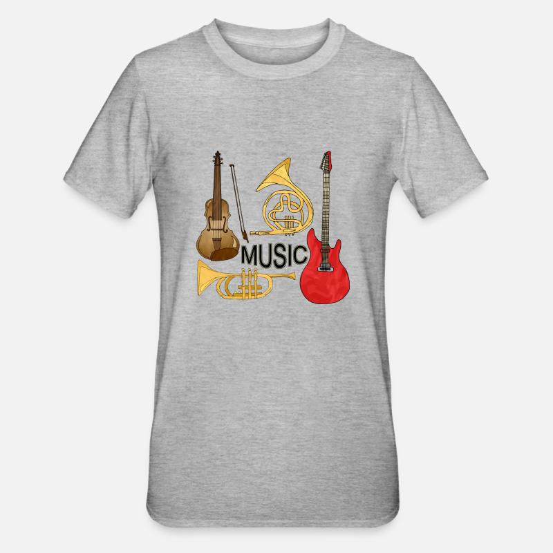 Musical Instruments - Unisex Polycotton T-Shirt - heather grey