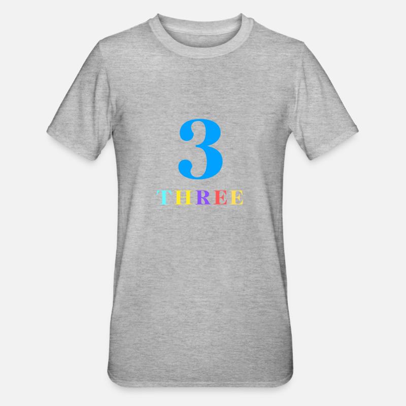 Three-3rd Anniversary - Unisex Polycotton T-Shirt - heather grey