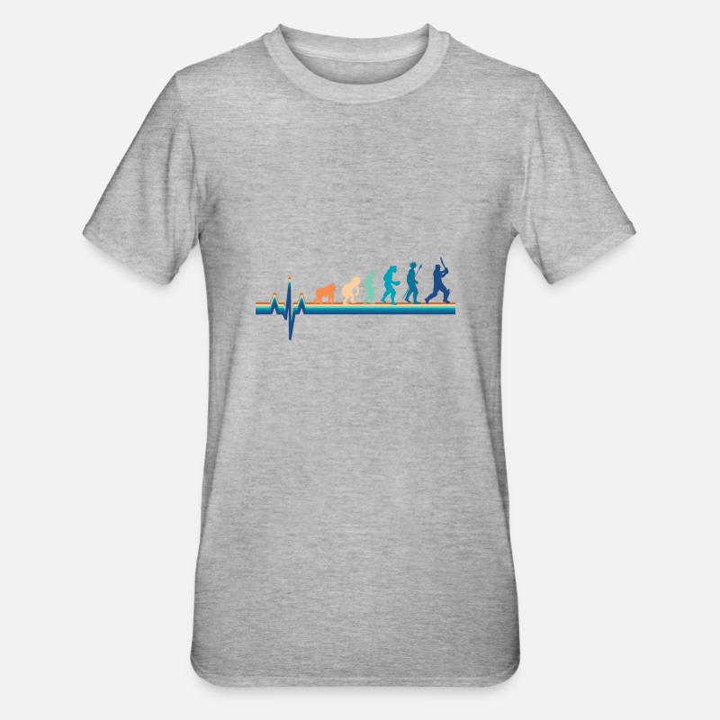 Evolution Herzschlag-Grille - Retro-Grille - Unisex Polycotton T-Shirt - Grau meliert
