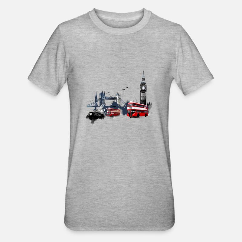 Londres, la capitale vibrante - T-shirt polycoton Unisexe - gris chiné