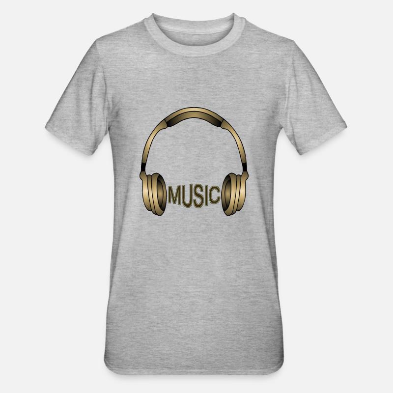 Kopfhörer - Unisex Polycotton T-Shirt - Grau meliert