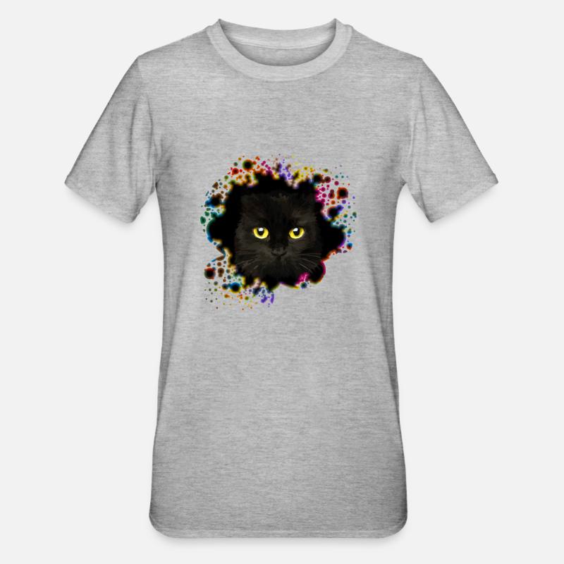Chat - T-shirt polycoton Unisexe - gris chiné