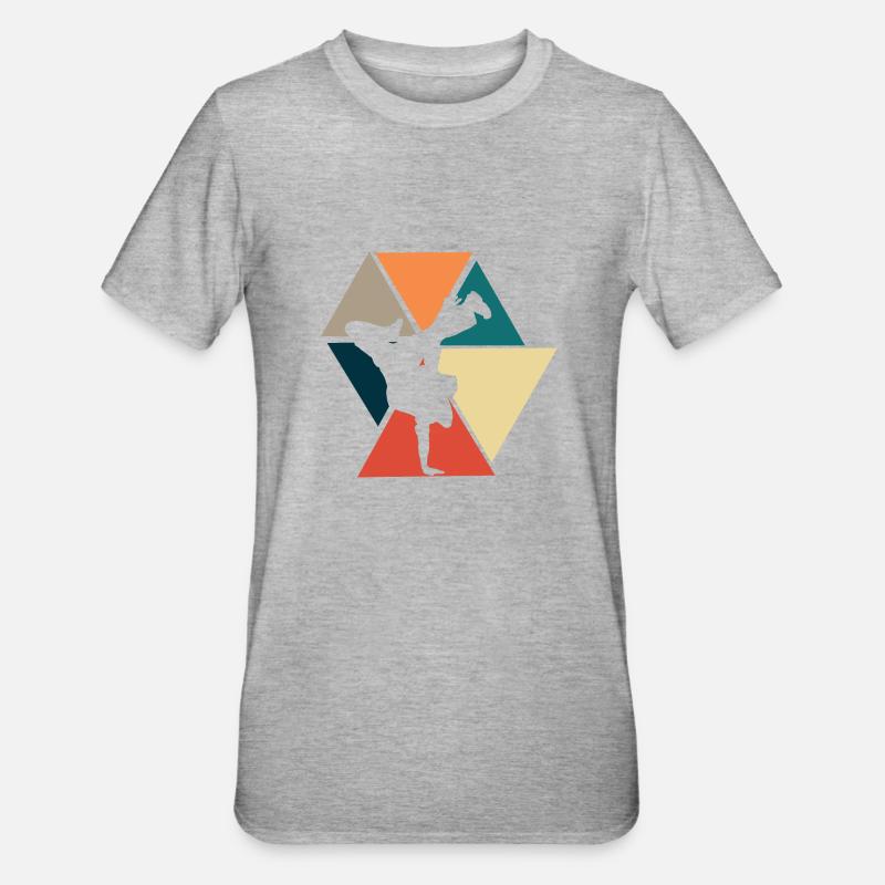 Breakdance rétro vintage-idée cadeau breakdance - T-shirt polycoton Unisexe - gris chiné