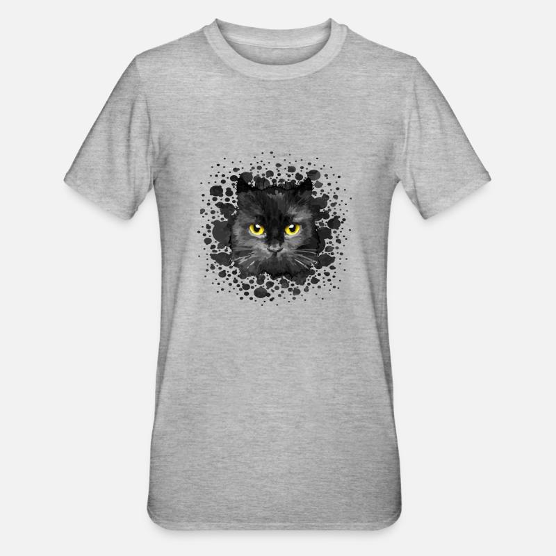 Chat - T-shirt polycoton Unisexe - gris chiné
