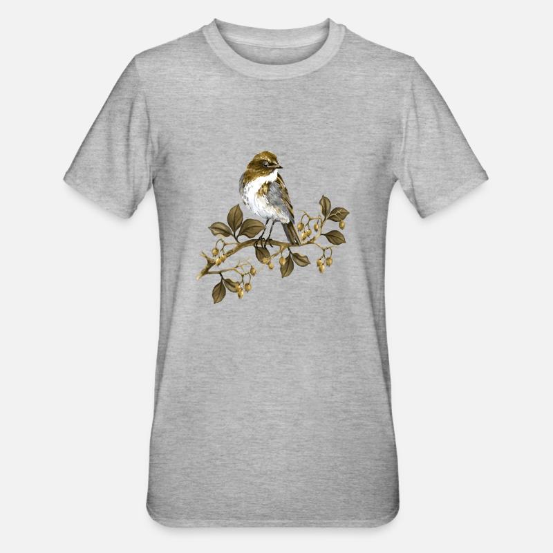 Vogel - Unisex Polycotton T-Shirt - Grau meliert