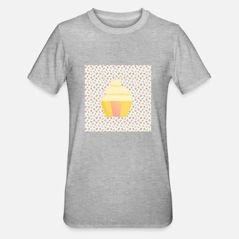 Licorne cupcakes - T-shirt polycoton Unisexe - gris chiné