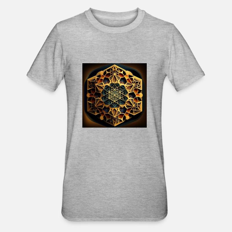Geometric Pattern - Unisex Polycotton T-Shirt - heather grey