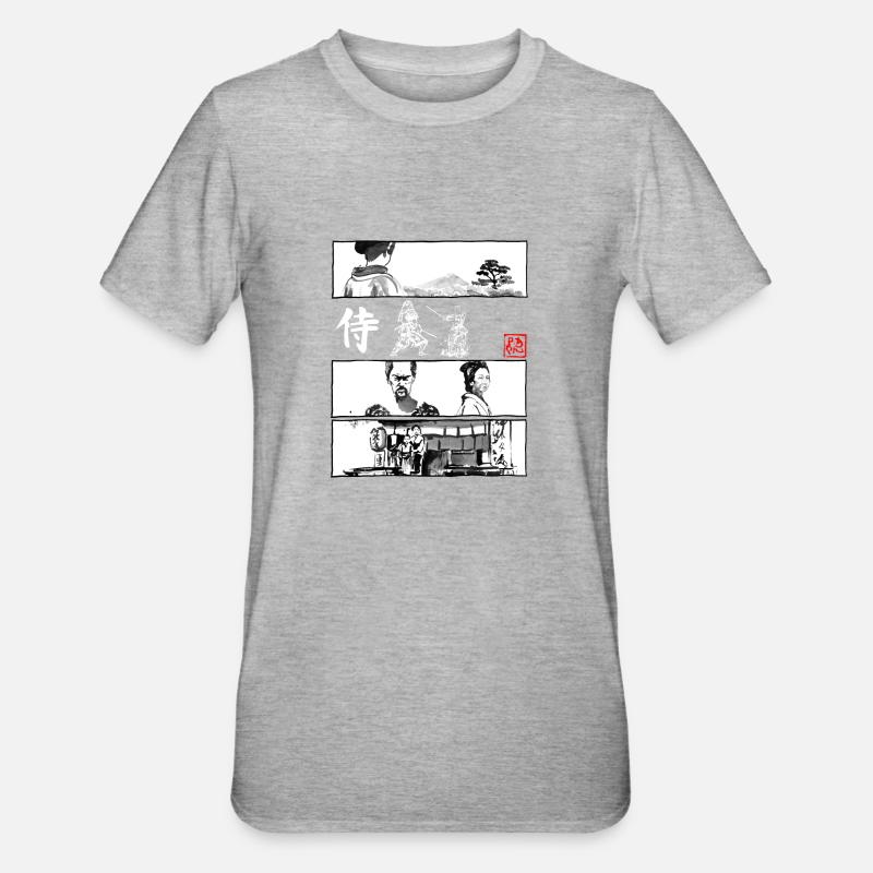 Manga Samurai - Unisex Polycotton T-Shirt - heather grey