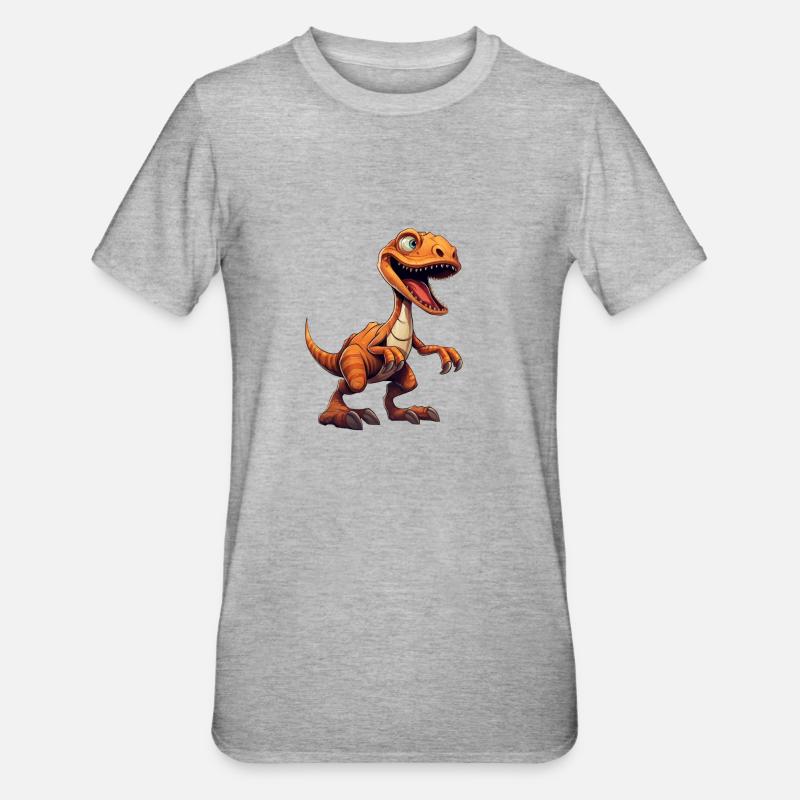 Velociraptor - T-shirt polycoton Unisexe - gris chiné