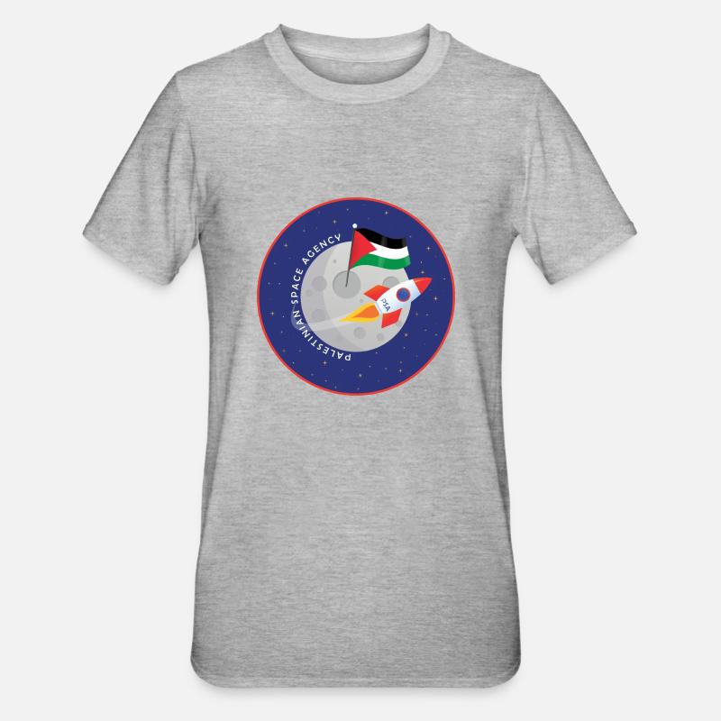 Agence spatiale palestinienne - T-shirt polycoton Unisexe - gris chiné