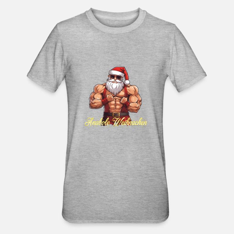 Weihnachtsmann - Unisex Polycotton T-Shirt - Grau meliert