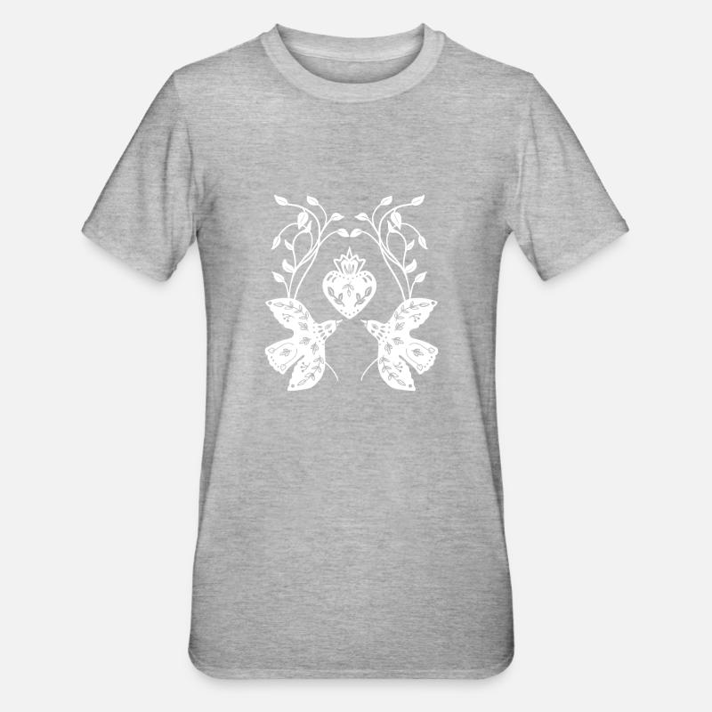 Oiseaux blancs - T-shirt polycoton Unisexe - gris chiné