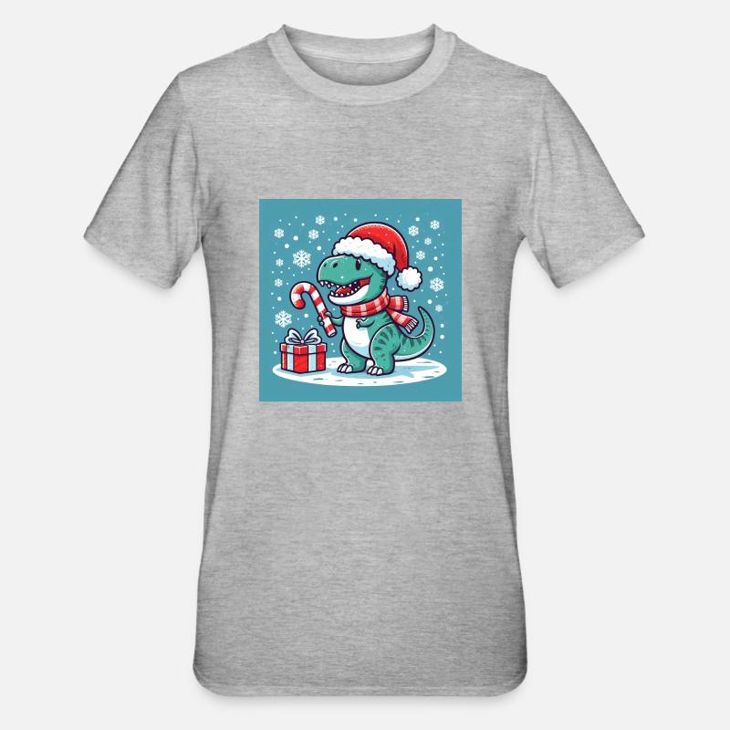 Dino Noël - T-shirt polycoton Unisexe - gris chiné