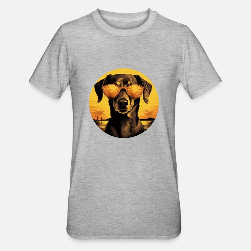 Dackel - Unisex Polycotton T-Shirt - Grau meliert