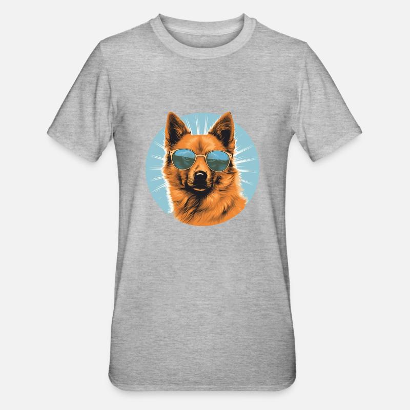 Spitz finlandais 2 - T-shirt polycoton Unisexe - gris chiné