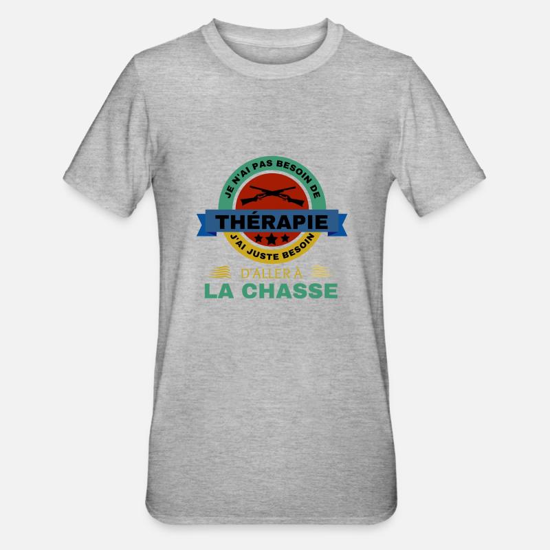 CHASSETherapie - T-shirt polycoton Unisexe - gris chiné