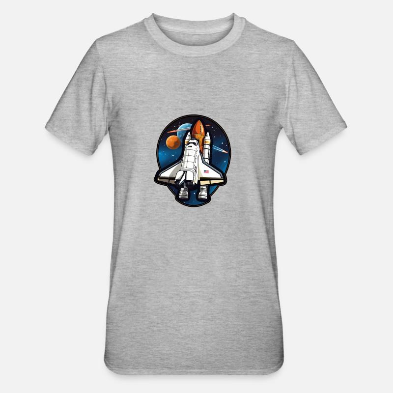 Space Shuttle Space - Unisex Polycotton T-Shirt - heather grey