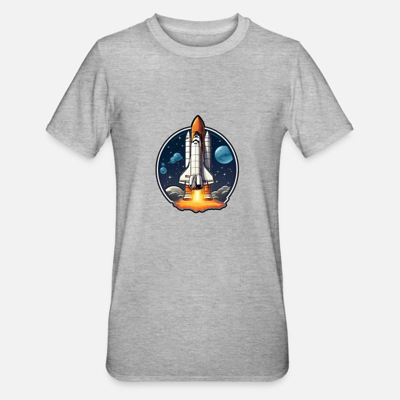 Space Shuttle Space - Unisex Polycotton T-Shirt - heather grey