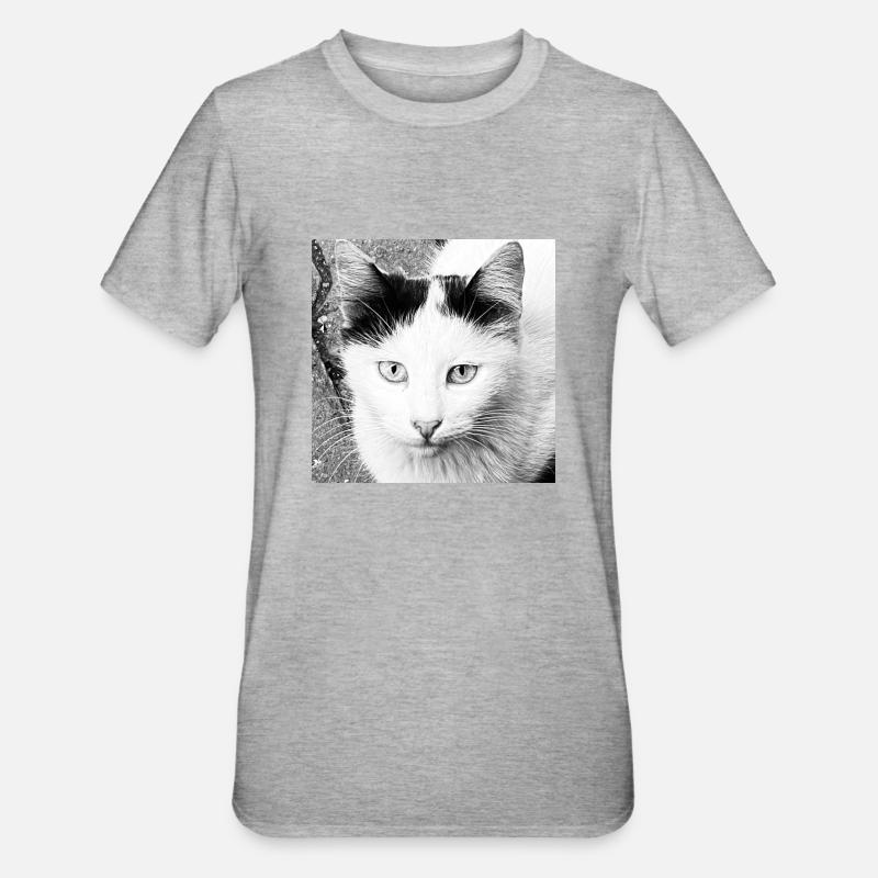 Chat mignon - T-shirt polycoton Unisexe - gris chiné