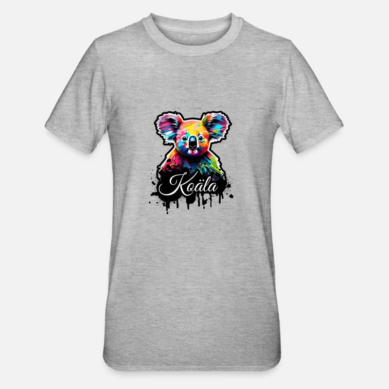 Koäla Designfarbe - Unisex Polycotton T-Shirt - Grau meliert