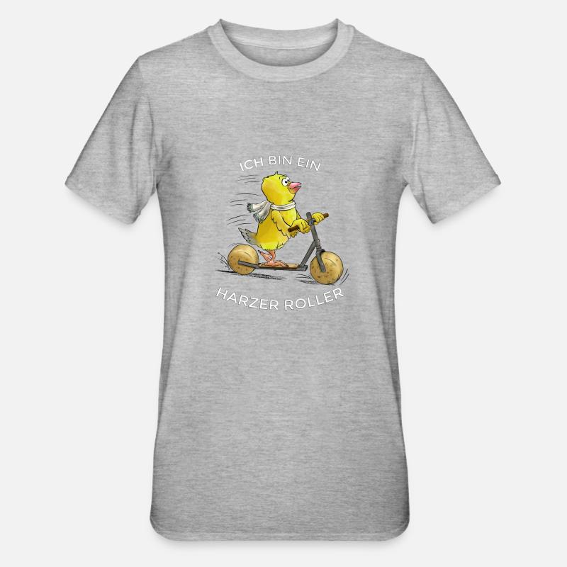 Ich bin ein Harzer Roller - Unisex Polycotton T-Shirt - Grau meliert