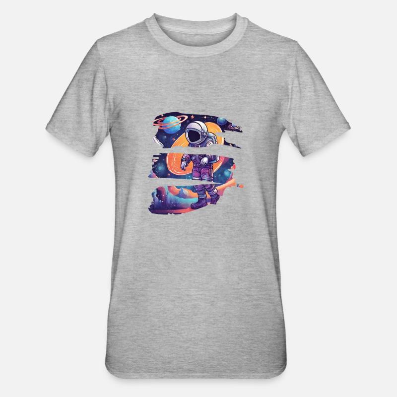 Astronaute Combinaison Spatiale Galaxy Walking - T-shirt polycoton Unisexe - gris chiné