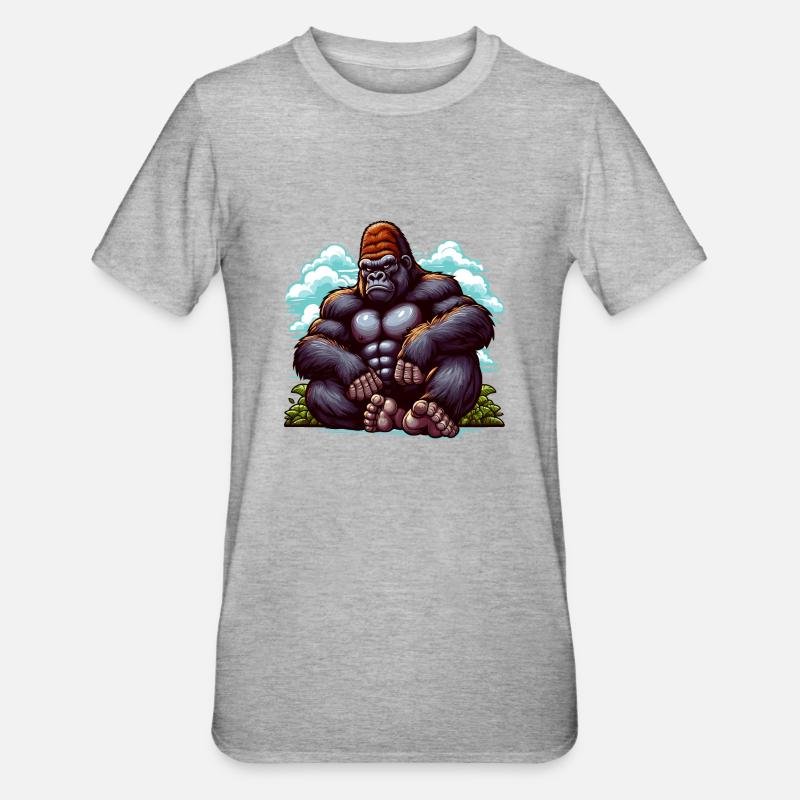 Gorille - T-shirt polycoton Unisexe - gris chiné