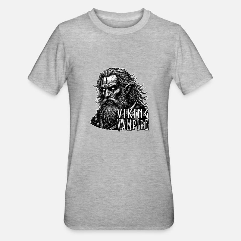 Viking Vampire - Unisex Polycotton T-Shirt - Grau meliert