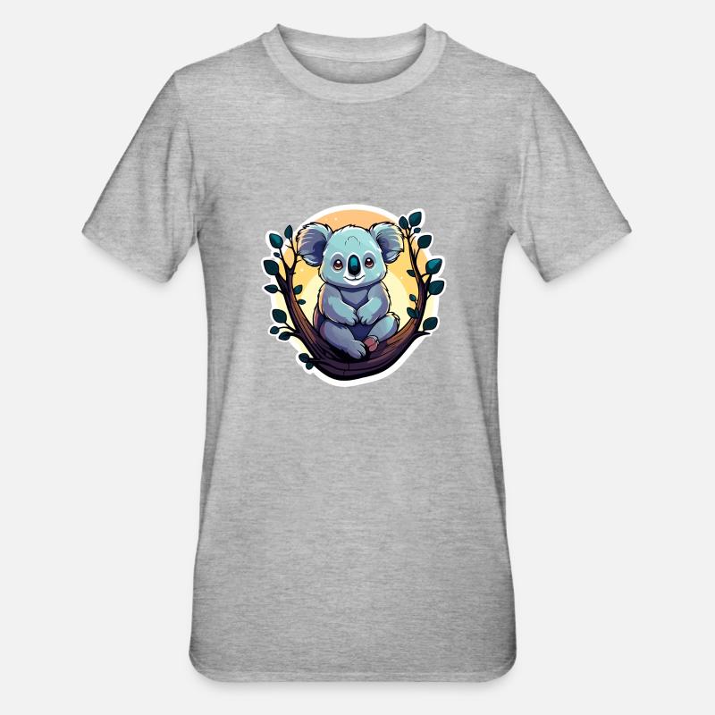 Dessin de koala - T-shirt polycoton Unisexe - gris chiné