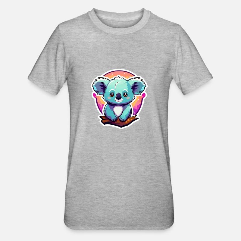 Dessin de koala - T-shirt polycoton Unisexe - gris chiné