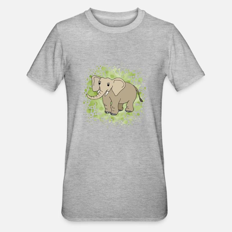 Éléphant - T-shirt polycoton Unisexe - gris chiné