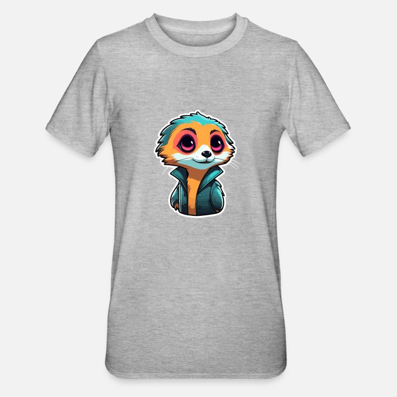Dessin de suricate - T-shirt polycoton Unisexe - gris chiné