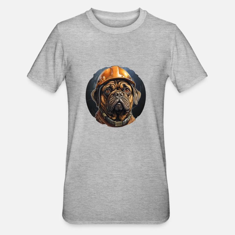 Pug as a builder - Unisex Polycotton T-Shirt - heather grey