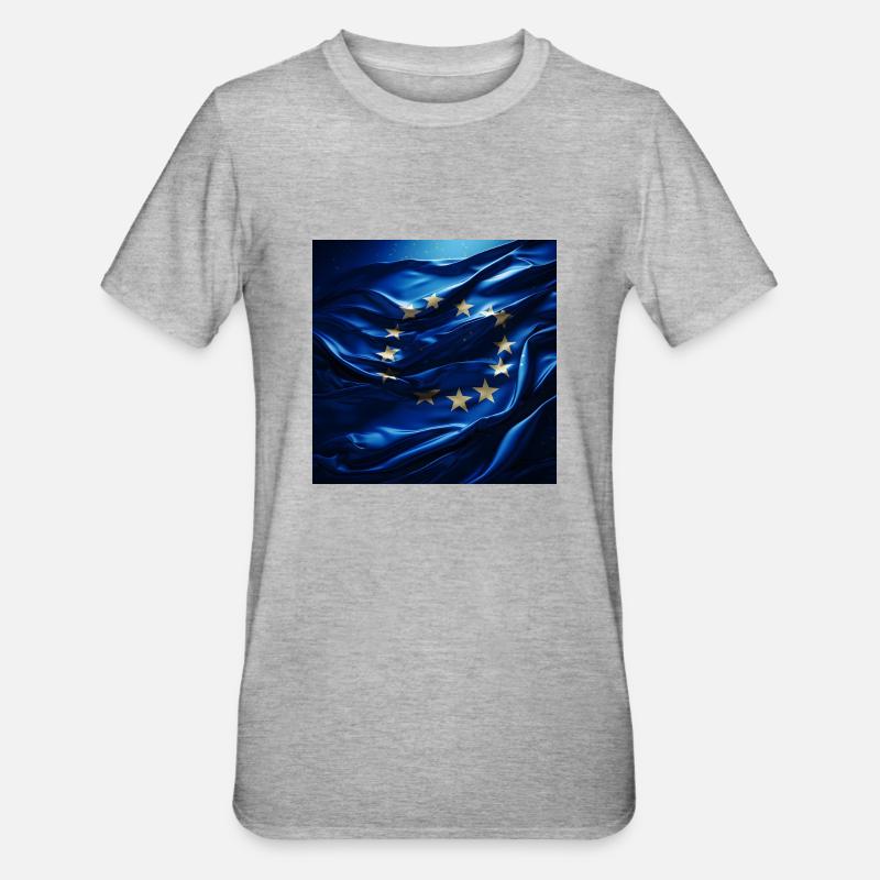 Drapeau de l’Europe - T-shirt polycoton Unisexe - gris chiné