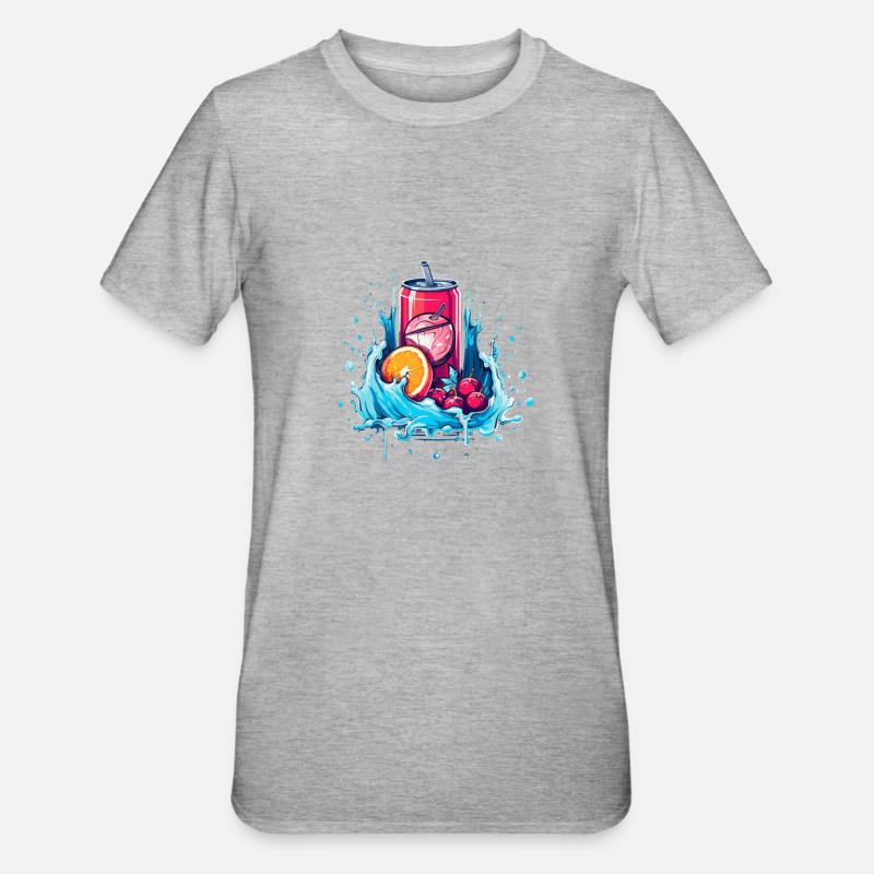 Cherry Softdrink Geschenk - Unisex Polycotton T-Shirt - Grau meliert