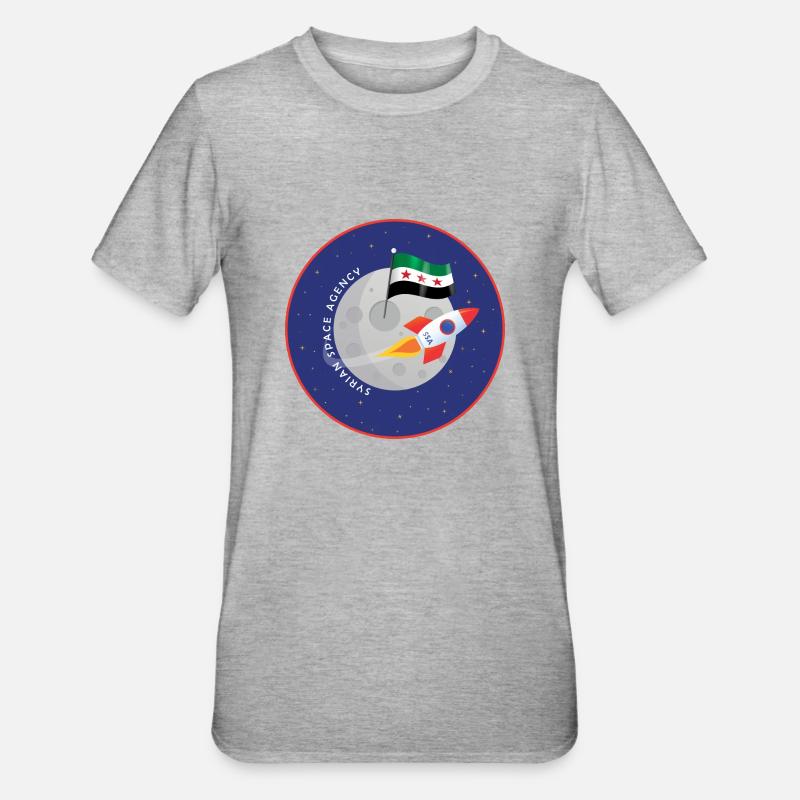 Agence spatiale syrienne - T-shirt polycoton Unisexe - gris chiné
