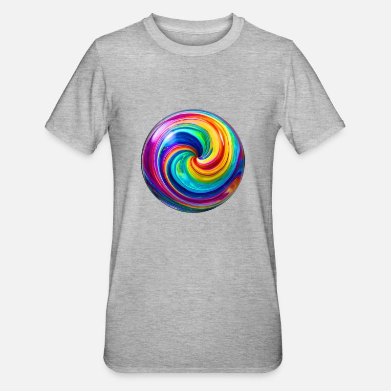 Magic Swirl Murmel - Unisex Polycotton T-Shirt - Grau meliert