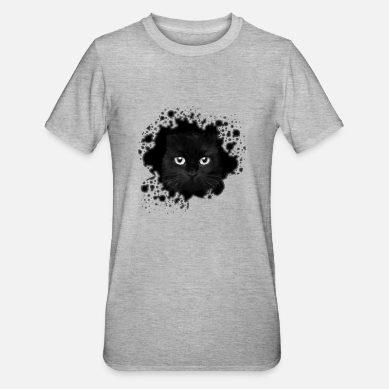 Chat - T-shirt polycoton Unisexe - gris chiné