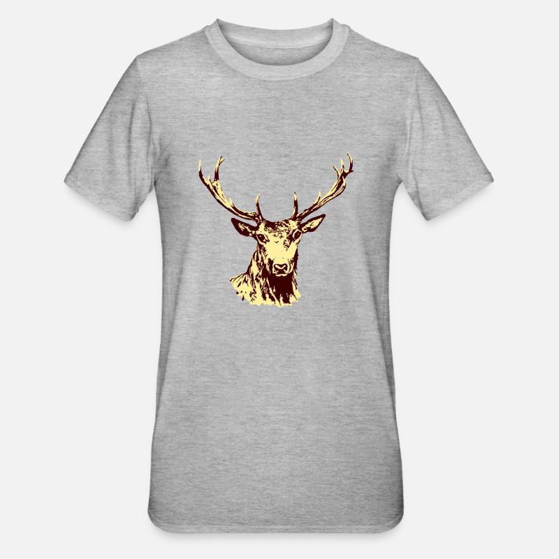 Cerf - T-shirt polycoton Unisexe - gris chiné
