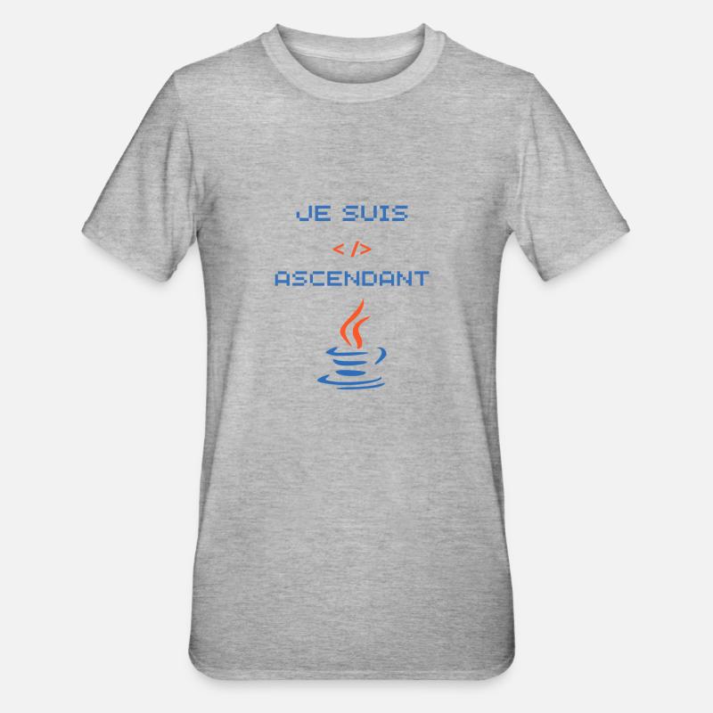 Geschenk für Java-Entwickler - Unisex Polycotton T-Shirt - Grau meliert