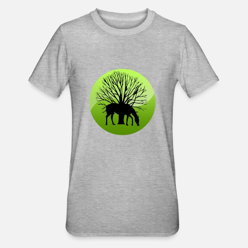 Cheval - T-shirt polycoton Unisexe - gris chiné