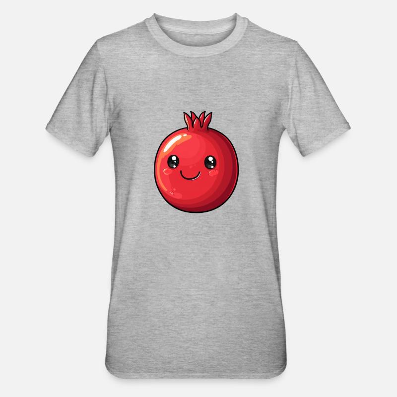 Granatapfel - Unisex Polycotton T-Shirt - Grau meliert