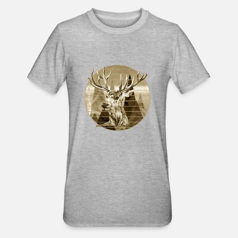 Cerf - T-shirt polycoton Unisexe - gris chiné